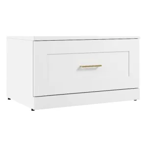 premium Hampton Heights Engineered Wood Shoe Storage Bench with Drawer, White