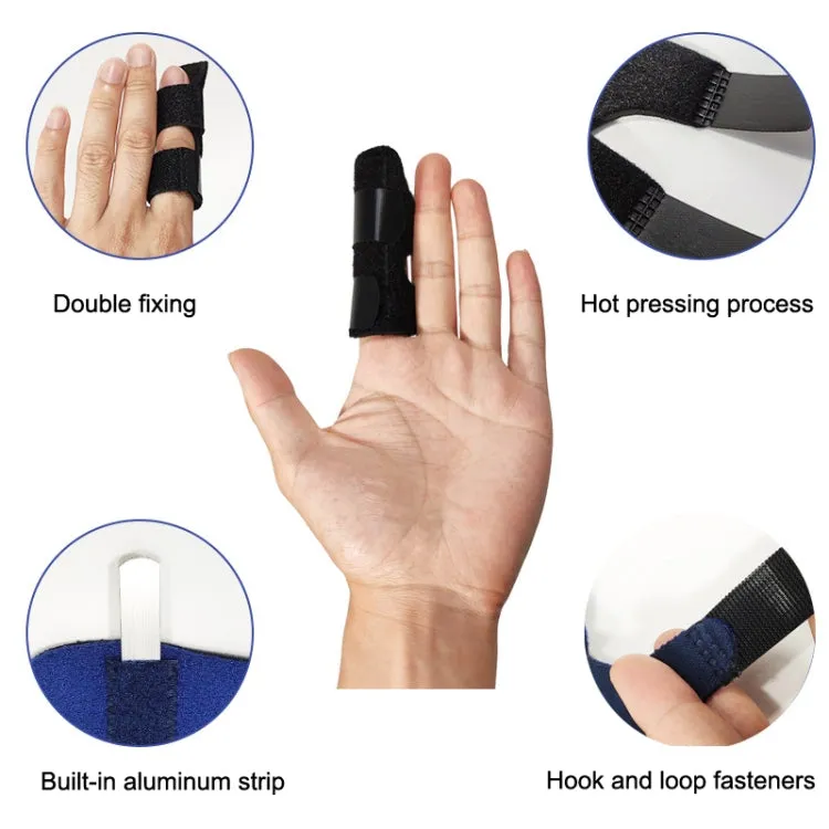 2 PCS Basketball Sprain Protection Fixed Splint Finger Cover(Black)