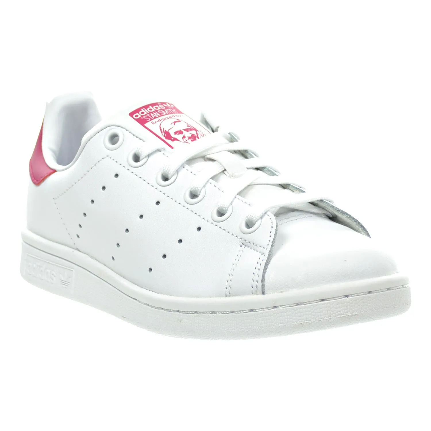 Adidas Stan Smith J Big Kid's Shoes White/Bold Pink