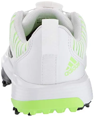 adidas Unisex-Kid's JR CODECHAOS BOA Golf Shoe, FTWR White/core Black/Signal Green, 6.5 Medium US Big Kid