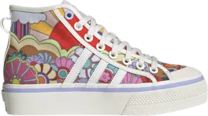 Adidas Wmns Nizza Platform Mid 'Floral' Sneakers, Multicolor