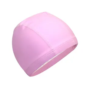 Adult Waterproof PU Coating Stretchy Swimming Cap Keep Long Hair Dry Ear Protection Swim Cap(Pink)