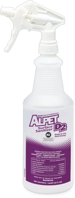 Alpet D2 Surface Sanitize, 1 Quart (12/ea)