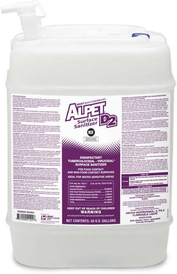 Alpet D2 Surface Sanitize, 5 Gallon (1/ea)