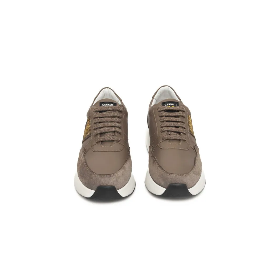 Beige Leather Women Sneaker