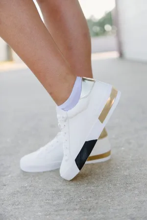 Black & Gold Detail Sneakers