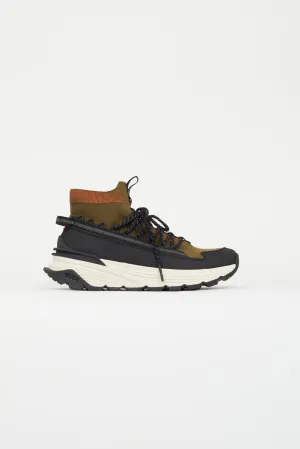 Black & Olive Green Monte Runner Sneaker