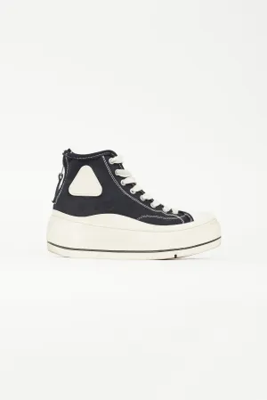 Black & White Canvas Platform Sneaker