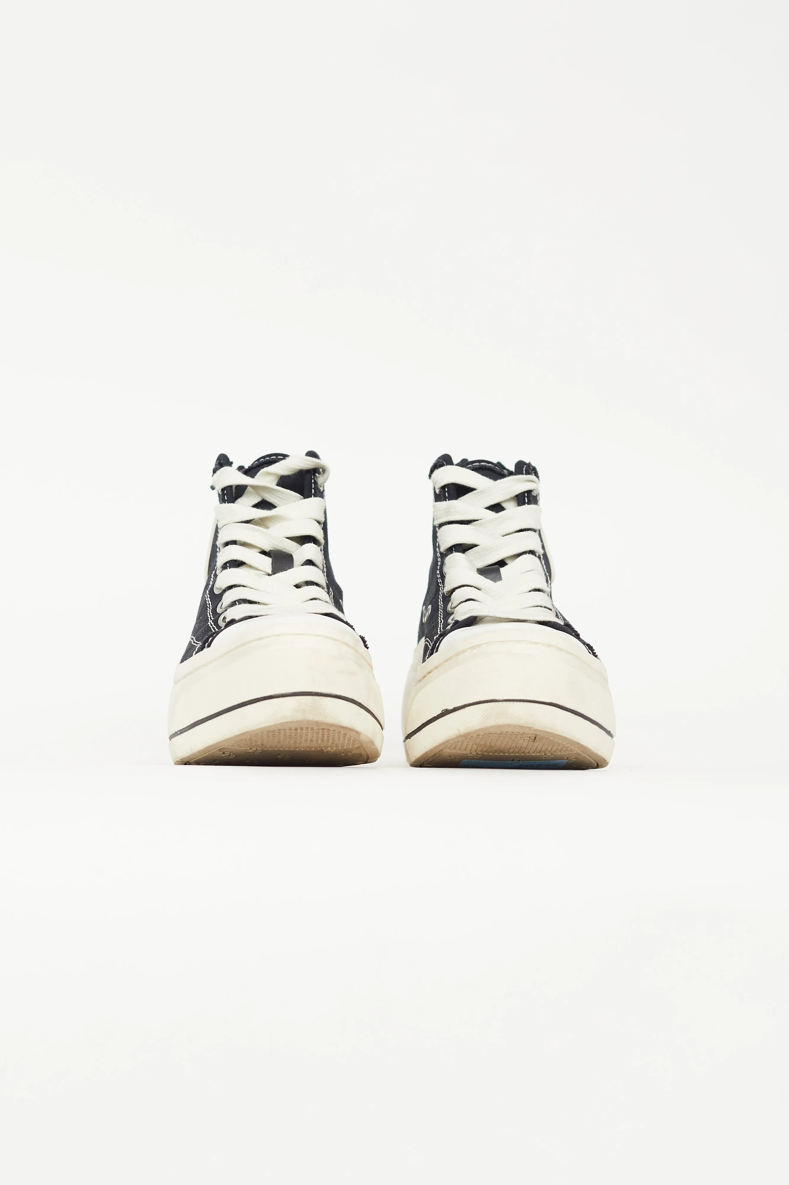 Black & White Canvas Platform Sneaker