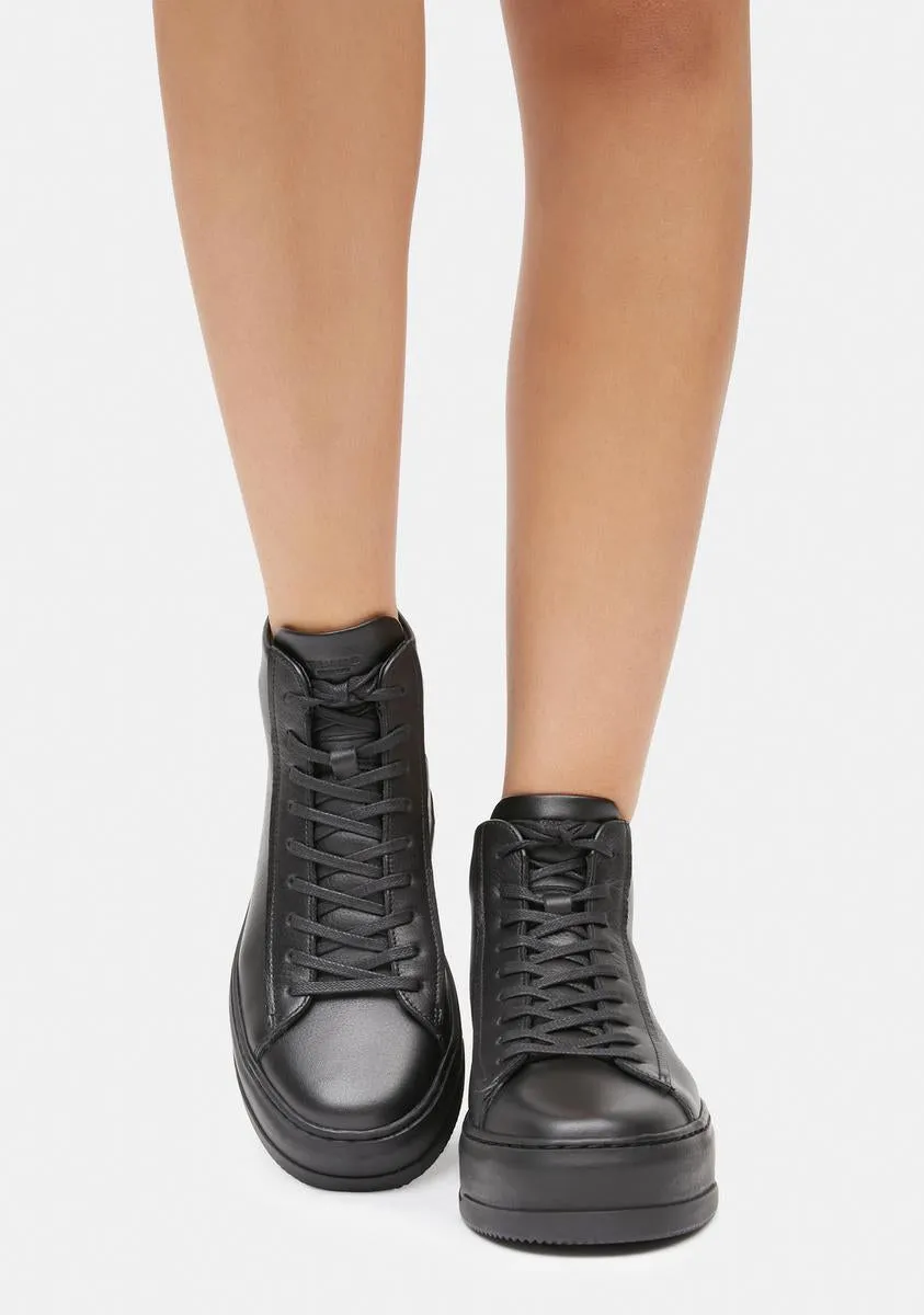 Black Leather Judy High Top Sneakers