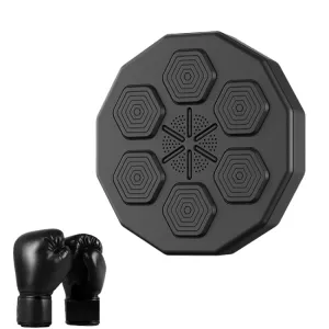 Bluetooth Intelligent Music Boxing Trainer Wall Mounted Electronic Boxing Practice With Adult Black Gloves