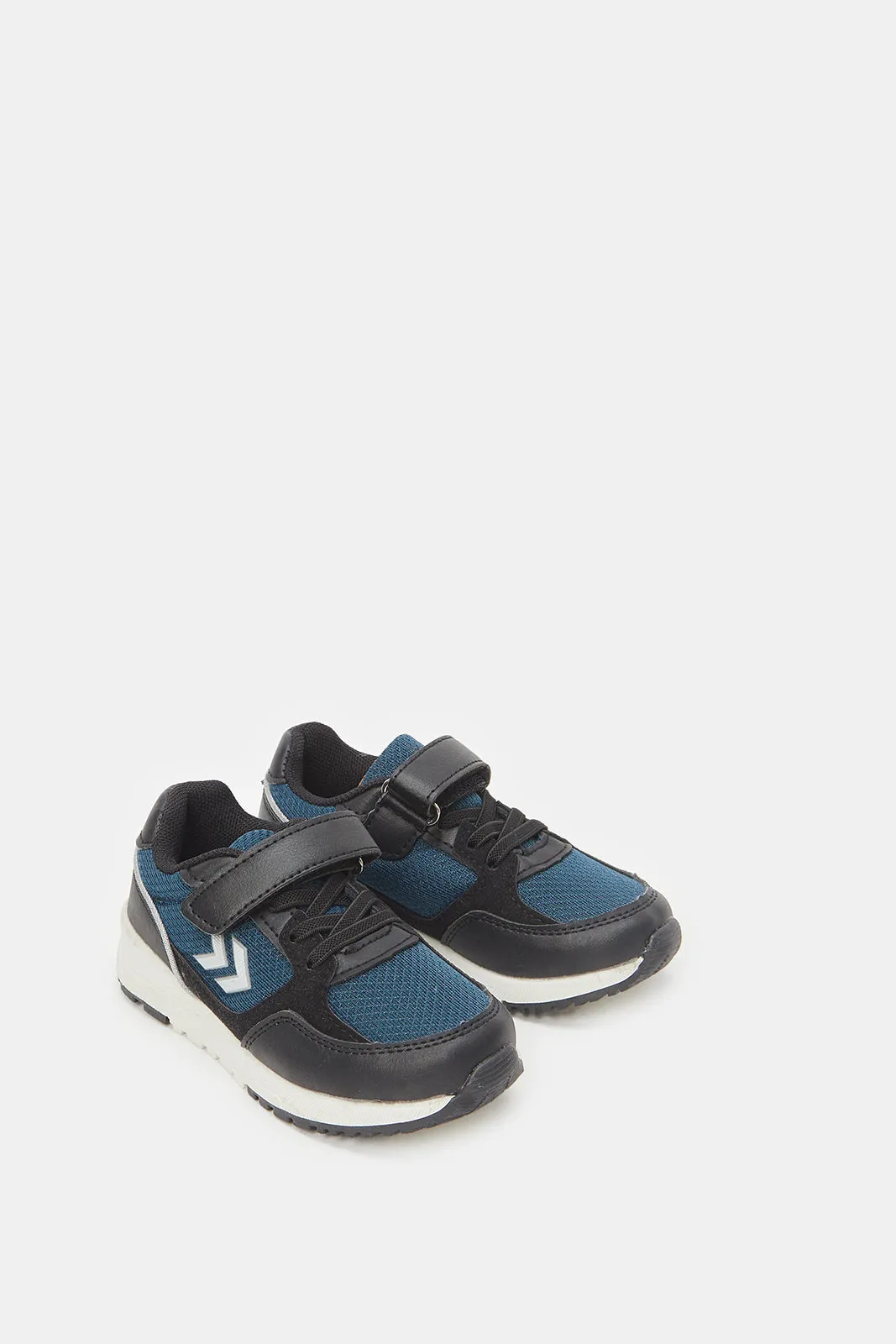 Boys Navy And Color Block Sneakers