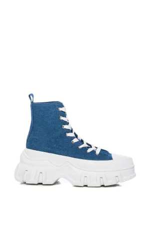 CHANEY-DENIM PLATFORM SNEAKER