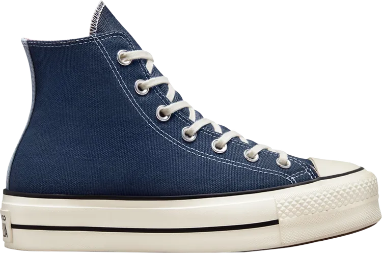 Converse Wmns Chuck Taylor All Star Lift Platform High Denim Sneakers - Navy, Blue