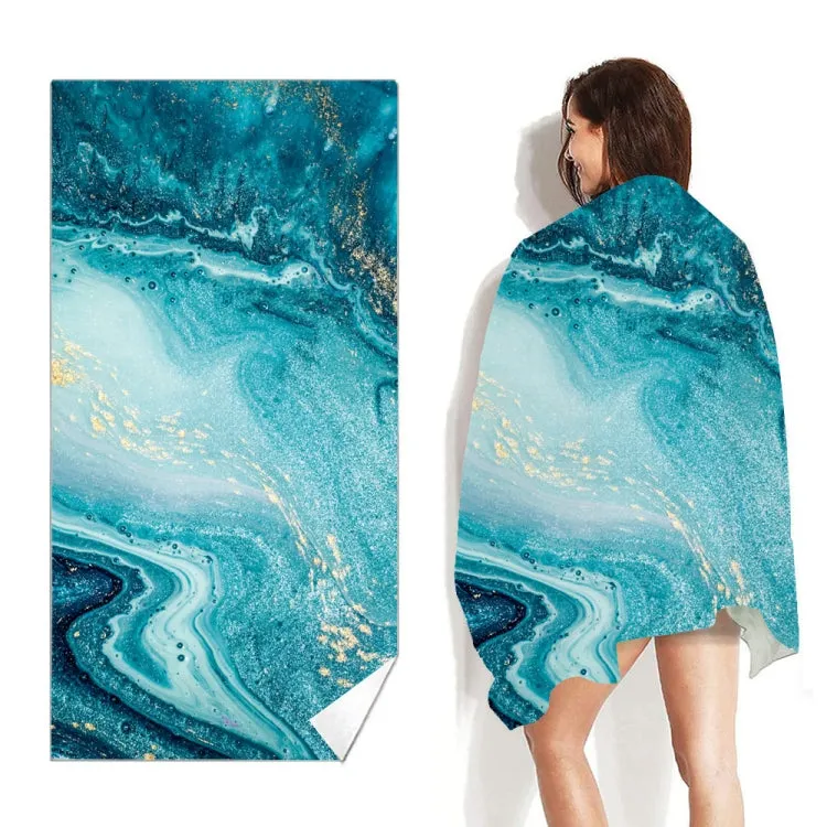 Double-Faced Velvet Quick-Drying Beach Towel Printed Microfiber Beach Swimming Towel, Size: 160 x 80cm(Vast Silver)