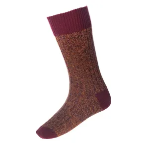 Firth Brogue Sock - Burgundy by House of Cheviot