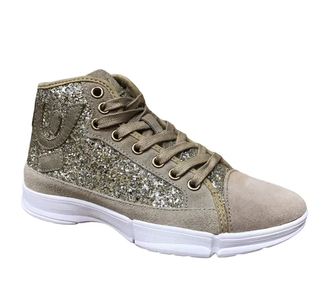 Freddy scarpa alta da donna con tomaia glitterata S6WFSL20 O oro