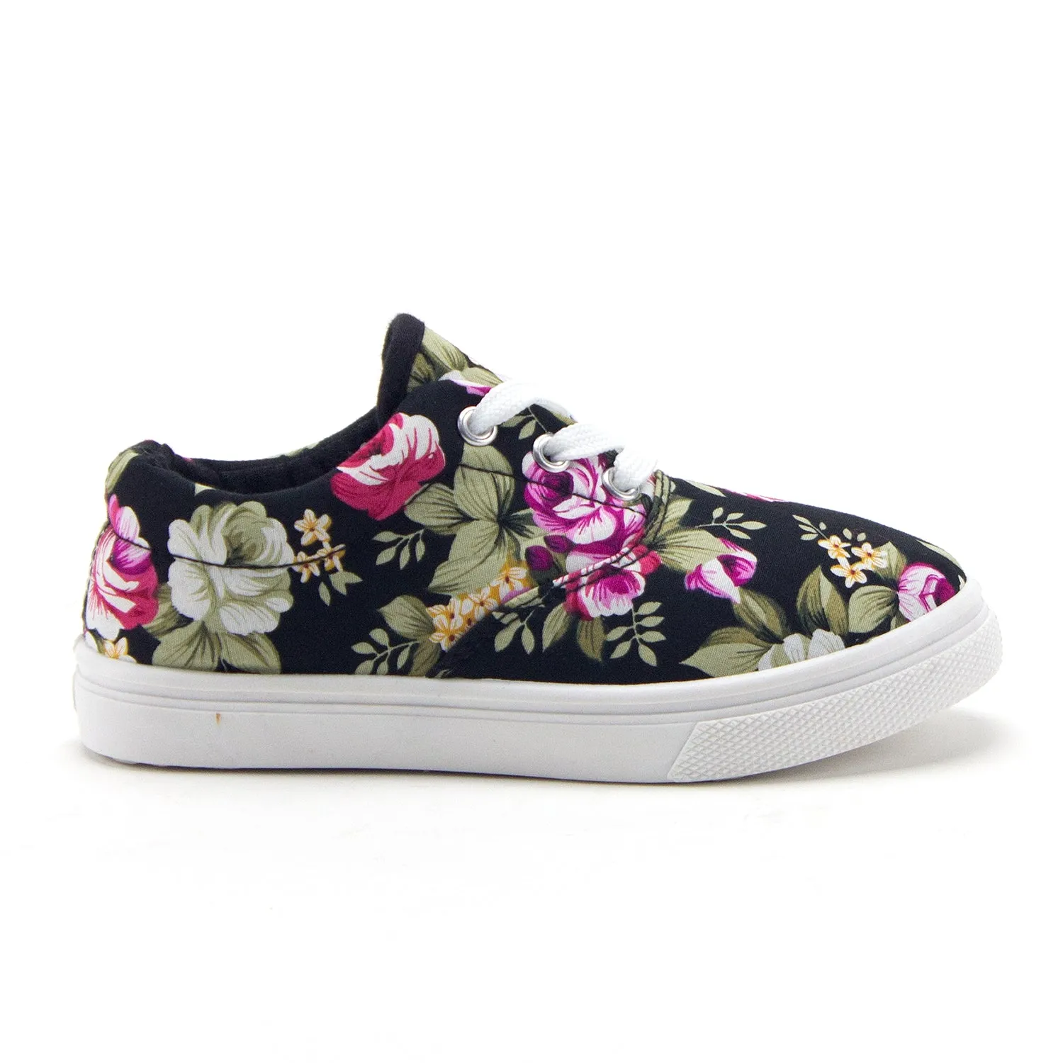 Girls Cay-04 Pretty Floral Print Canvas Fashion Sneakers Shoes