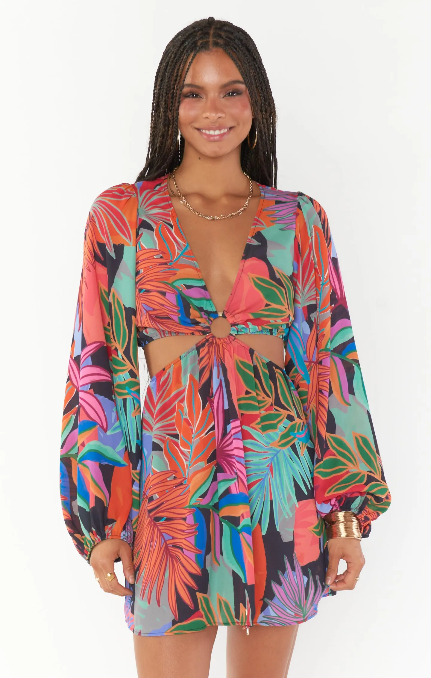 Go Out Cut Out Mini Dress ~ Tropical Paradise