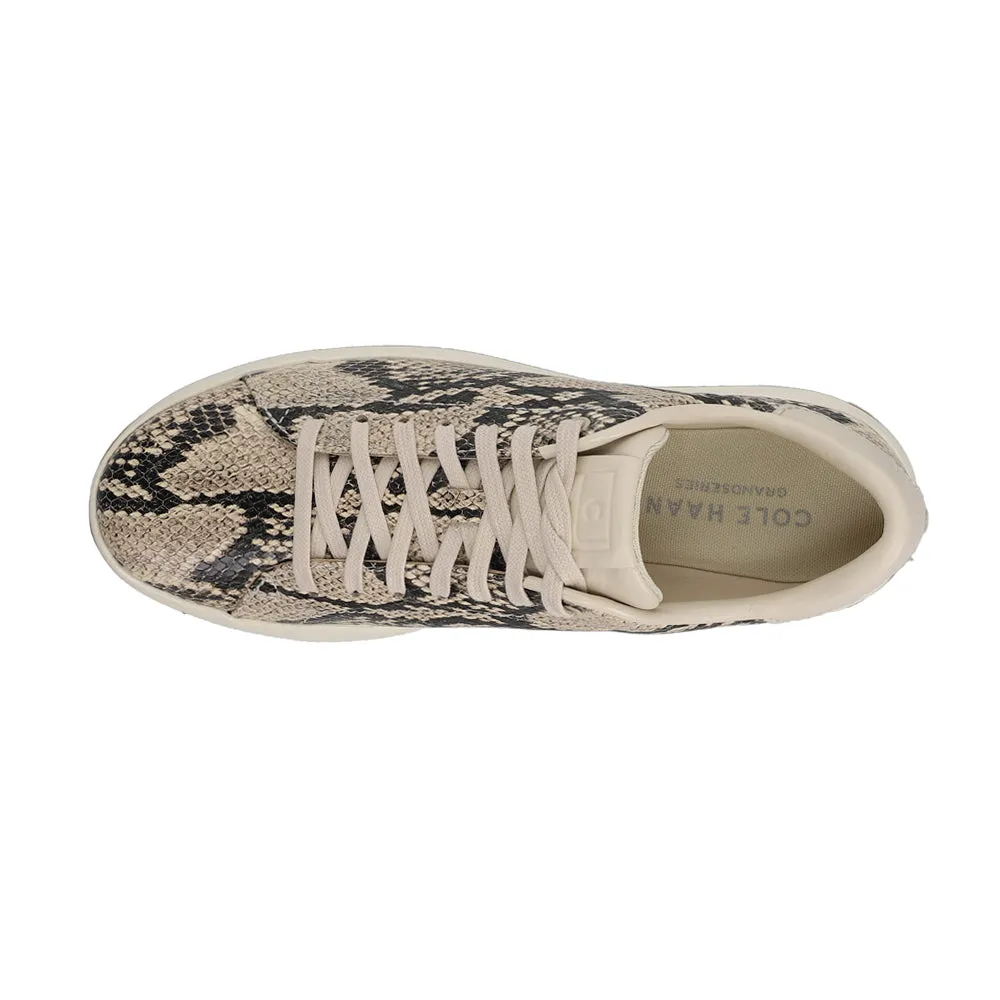 Grandpro Tennis Snake Print Lace Up Sneakers