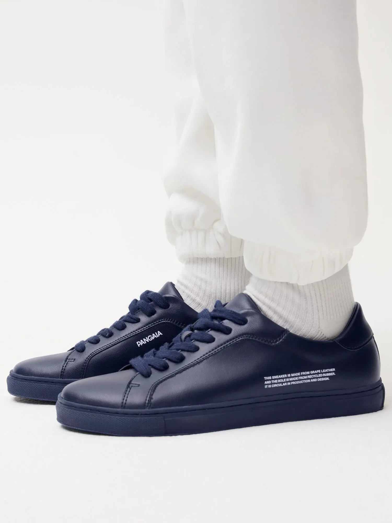 Grape Leather Sneakers—navy blue