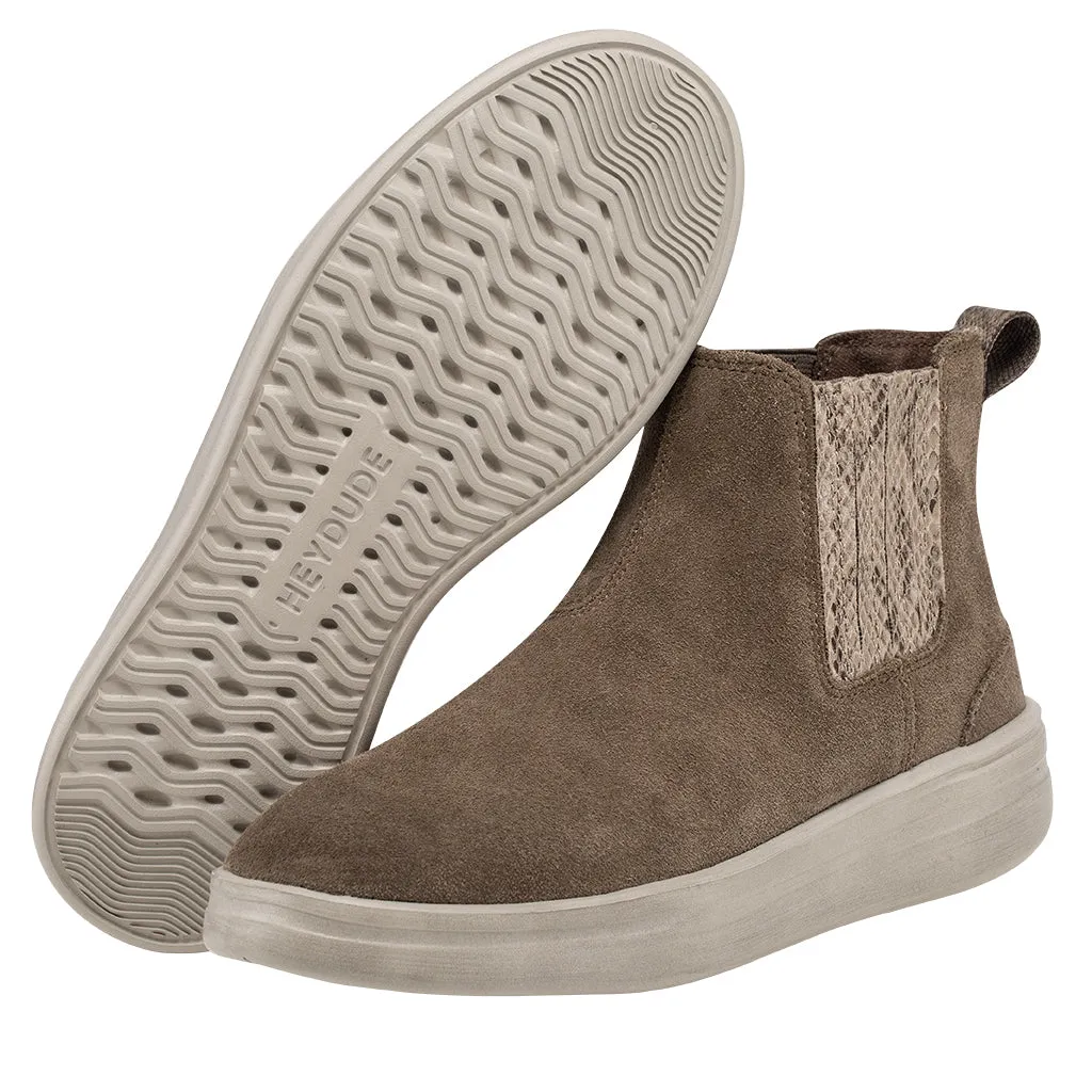 HEY DUDE WOMEN'S VIC SUEDE FOSSIL - 122024962