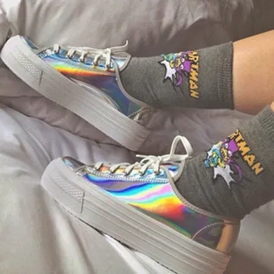 holographic platforms street wear sneakers