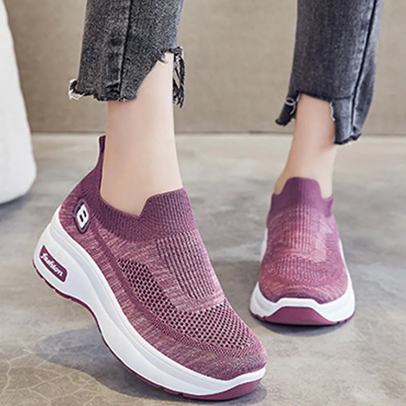 Inner Heightening Breathable Platform Sneakers