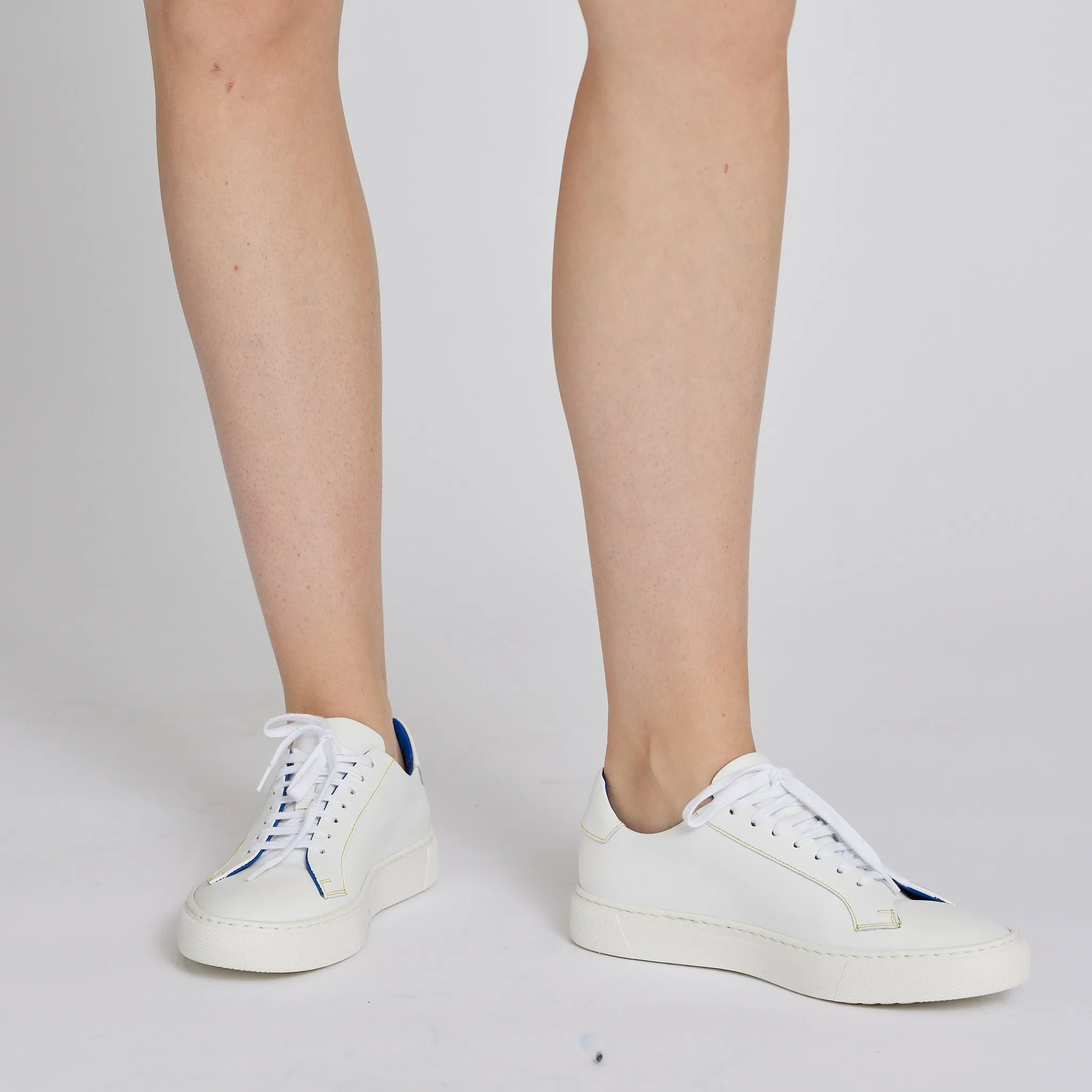 Jamie Sneaker in White with Yellow