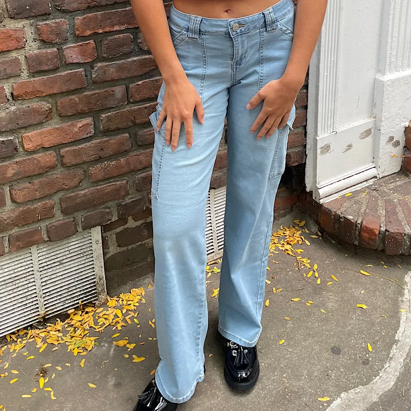 Junior Low Rise Wide Leg Jeans