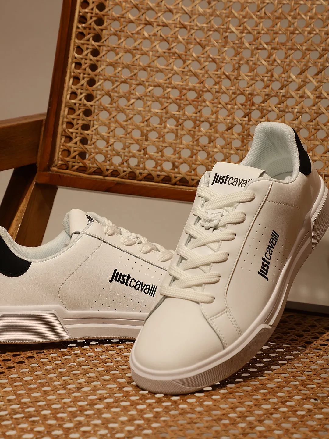 Just Cavalli Men White Sneakers