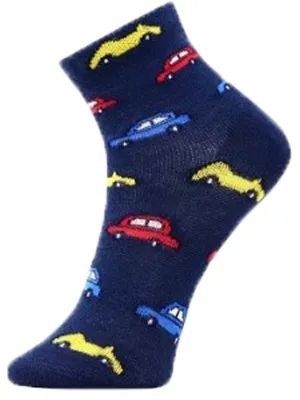 Kids Ankle Length Socks: Party Wagon- Navy