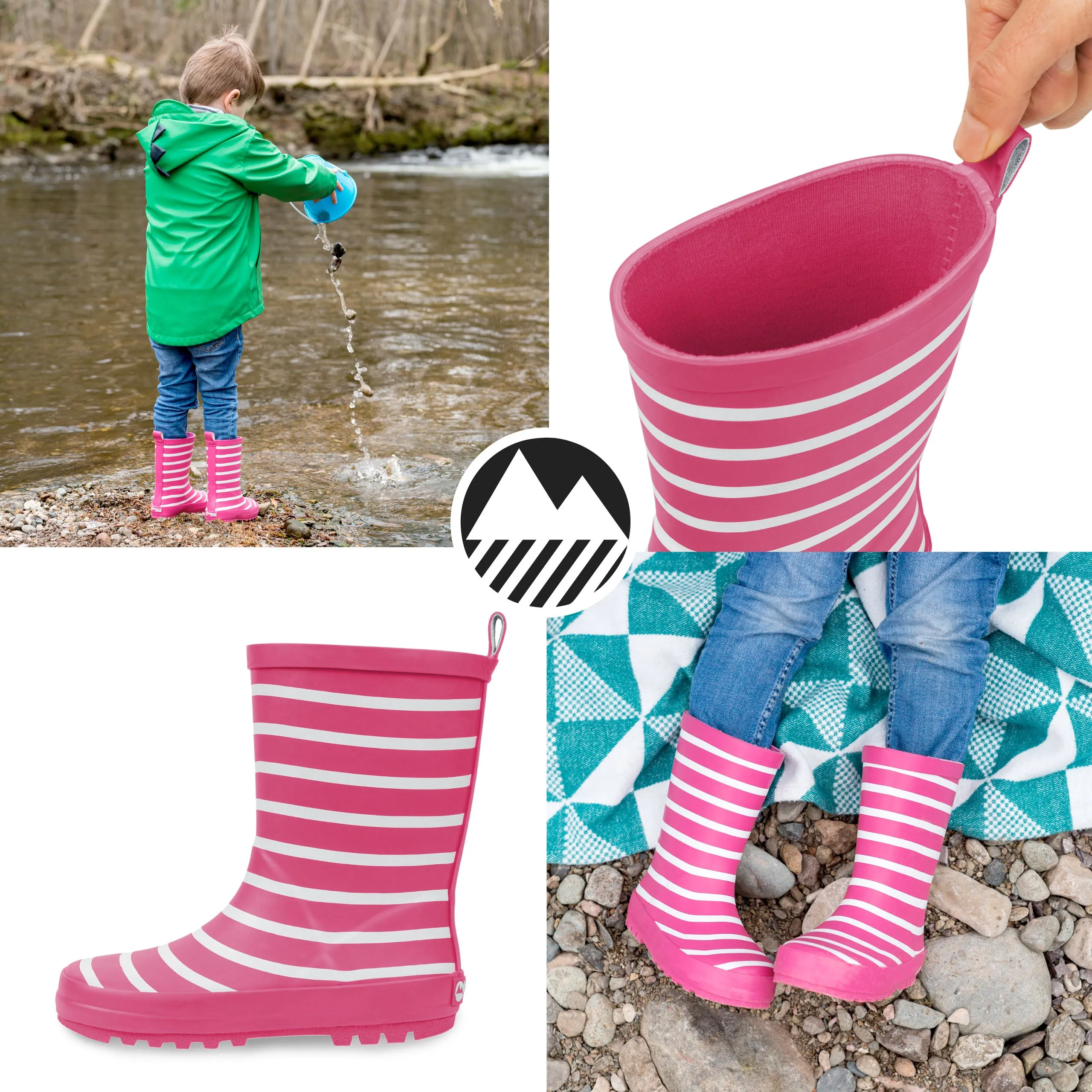 Kids' Pooley Striped Wellington Boots