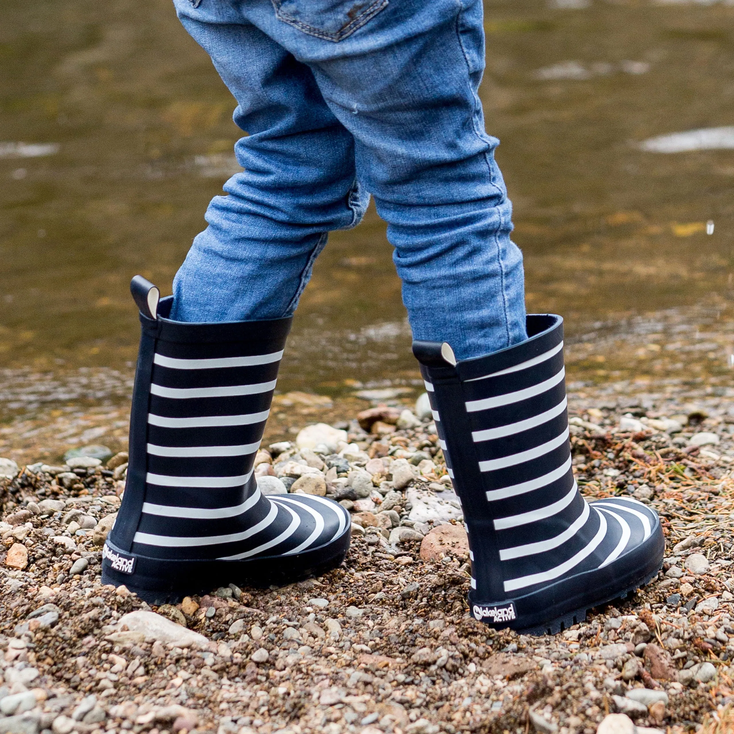 Kids' Pooley Striped Wellington Boots