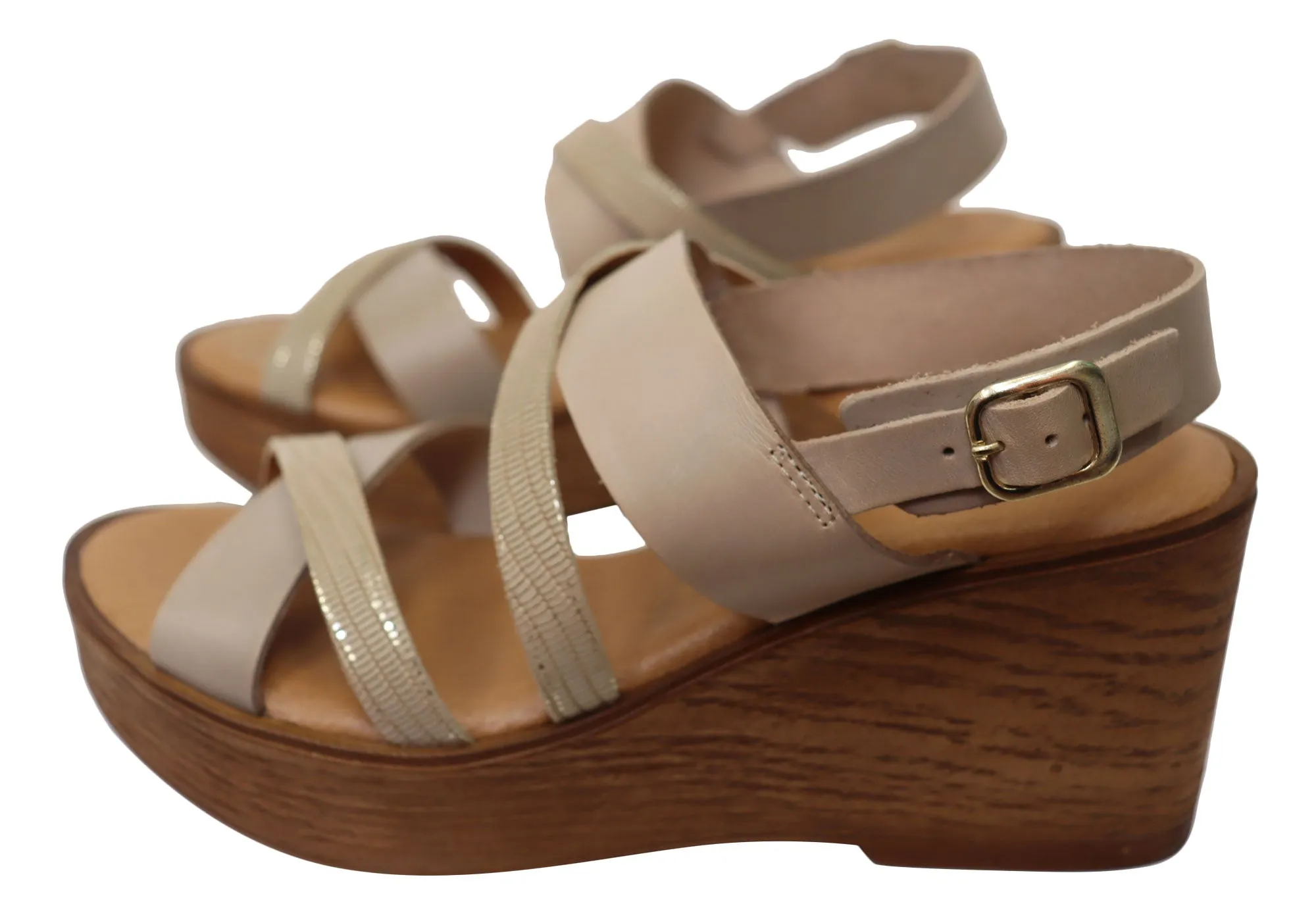 Lola Canales Brooke Womens Spanish Leather Wedge Sandals