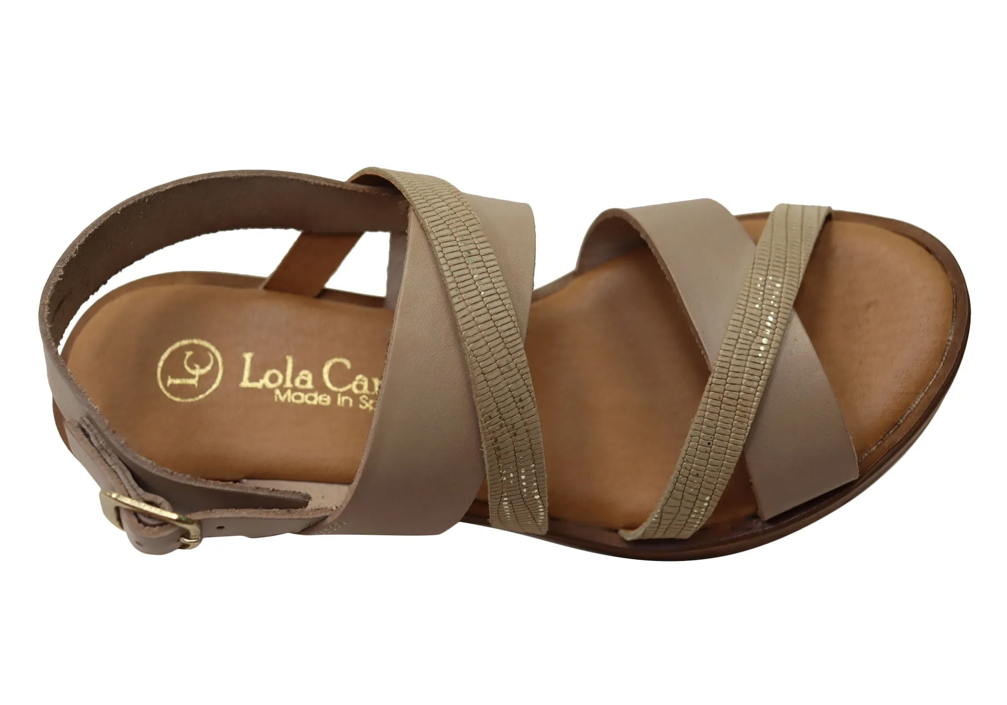 Lola Canales Brooke Womens Spanish Leather Wedge Sandals