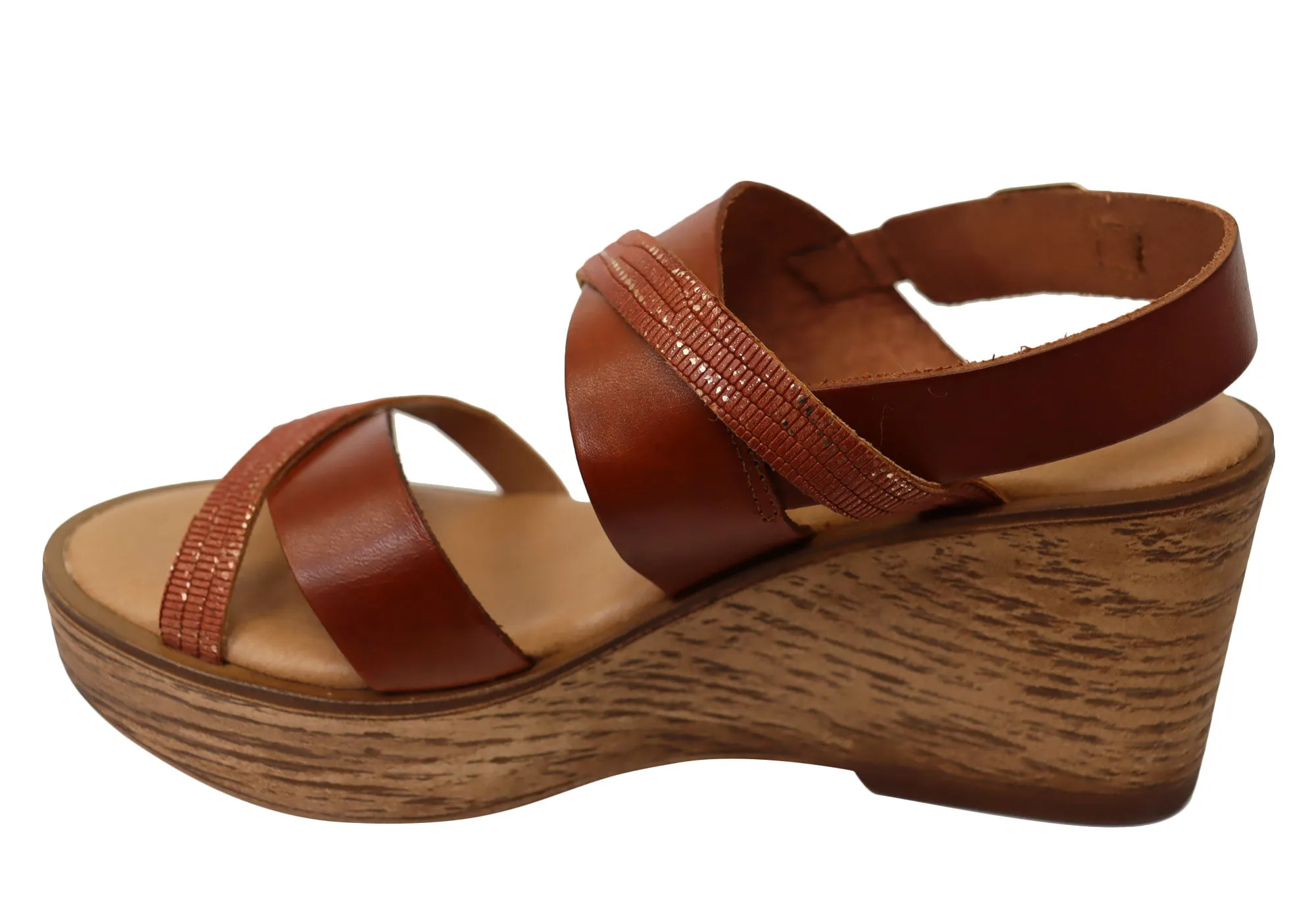 Lola Canales Brooke Womens Spanish Leather Wedge Sandals