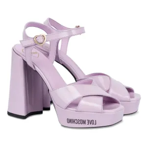 Love Moschino Womens Patent Lilac Heel