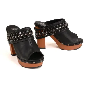 Milwaukee Leather MBL9415 Women's Black Peep-Toe Platform Fashion