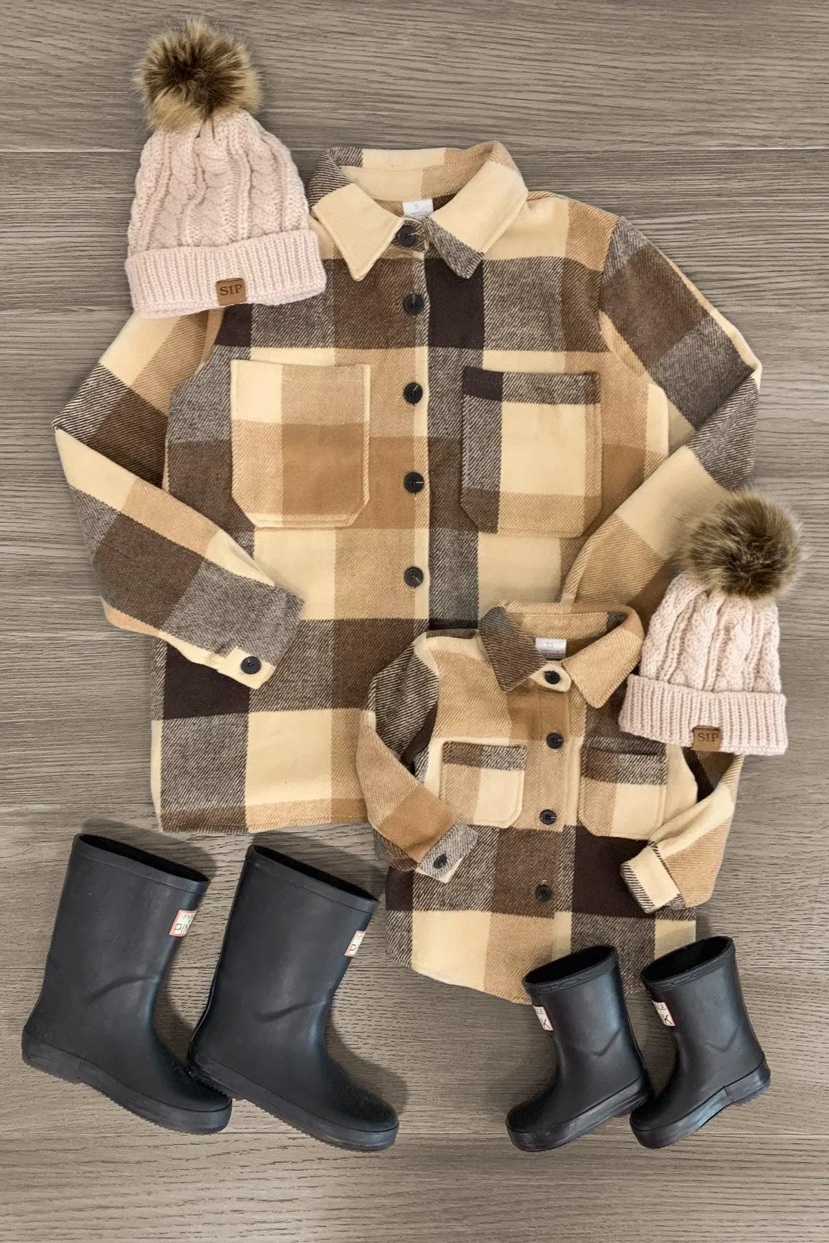 Mom & Me - Brown Plaid Flannel Top