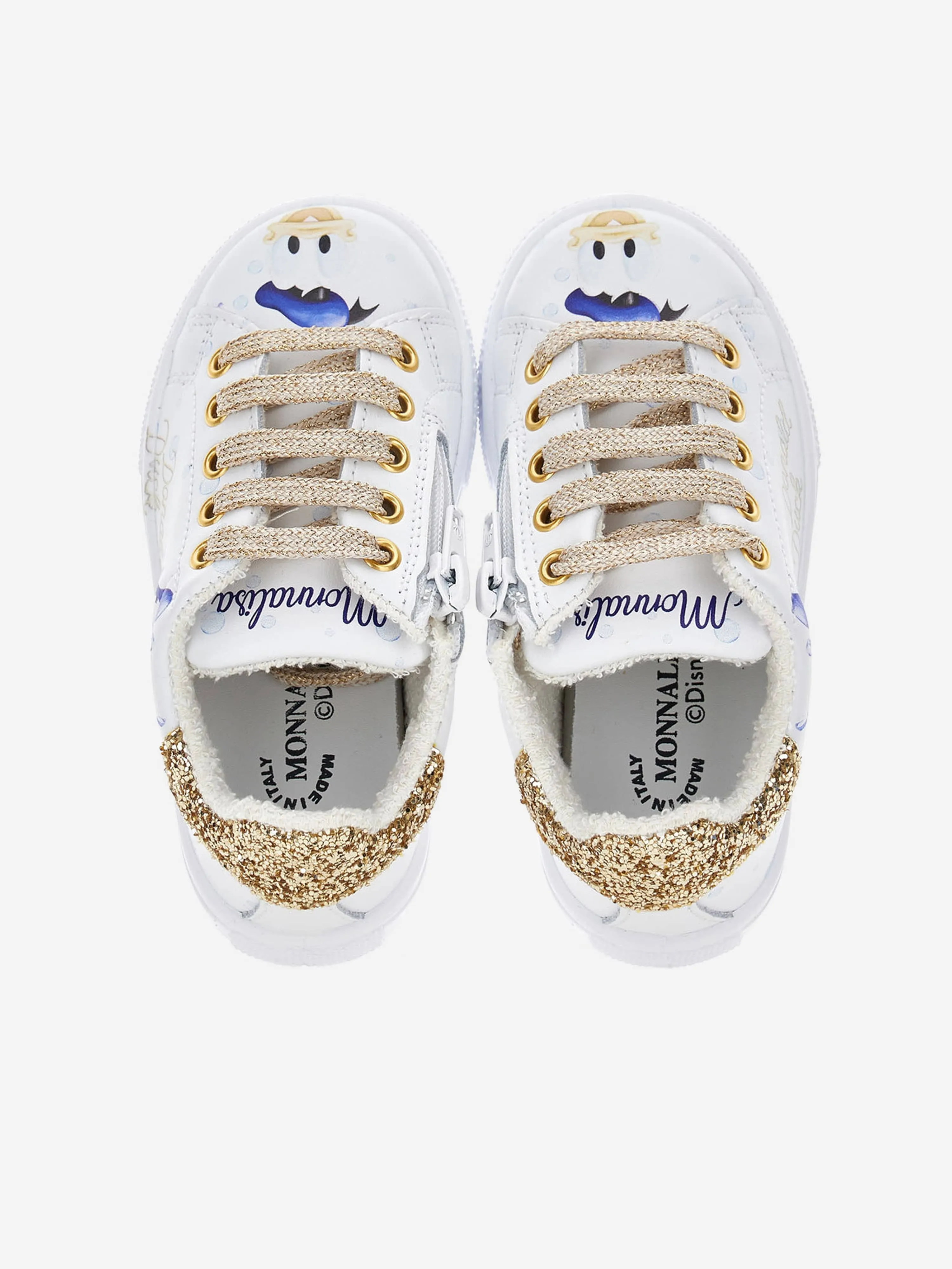 Monnalisa Girls Donald Duck Trainers in White