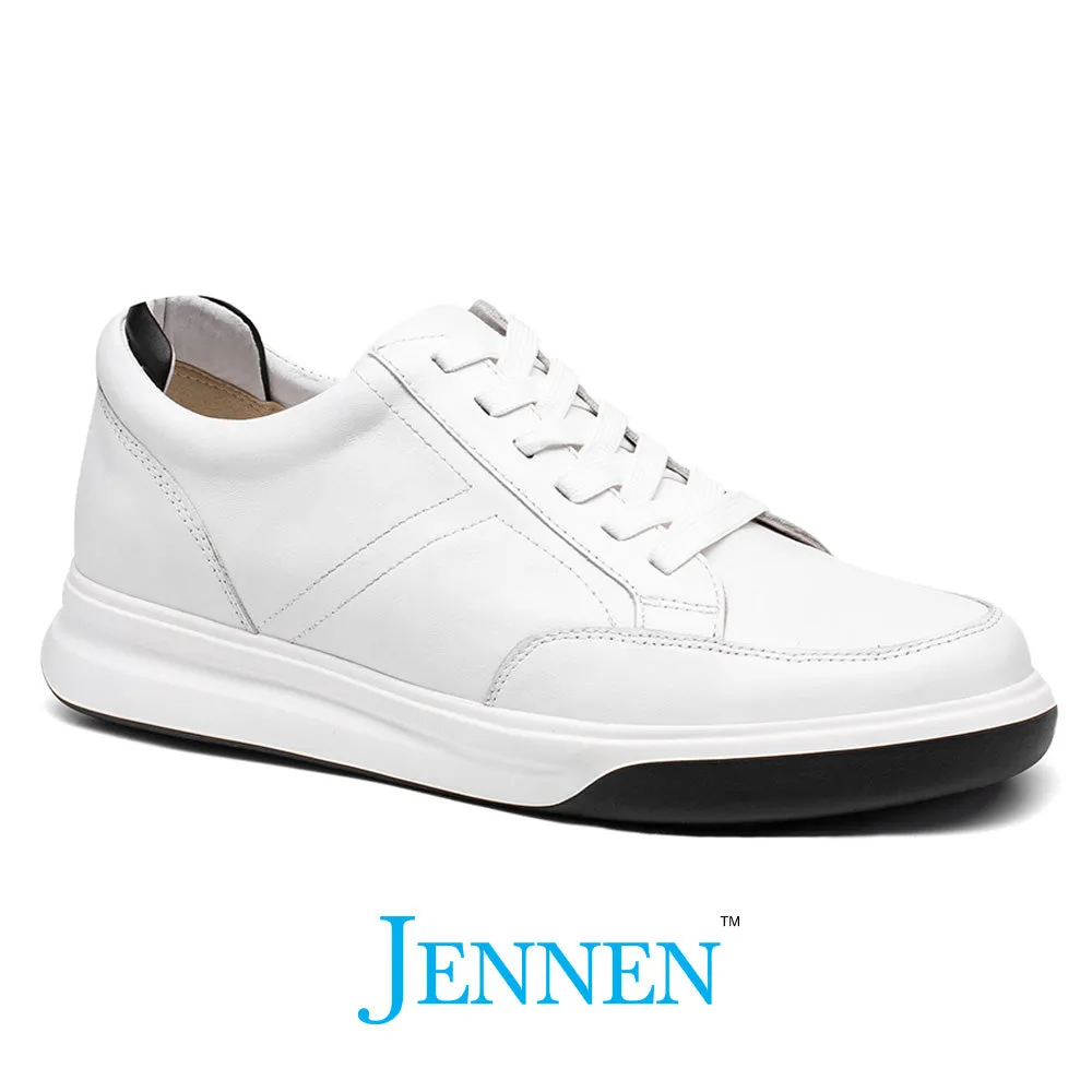 Mr. Federer 7cm | 2.8 inches White Elevated Casual Sneakers for Men