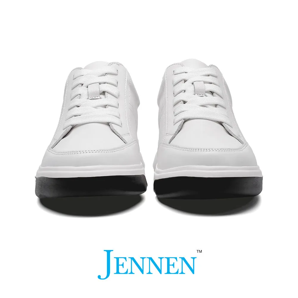 Mr. Federer 7cm | 2.8 inches White Elevated Casual Sneakers for Men