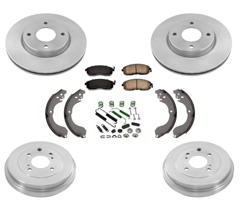 New Brakes Disc Rotors Drums Shoes Spring Kit for Nissan Sentra 07-12 2.0L 7pc