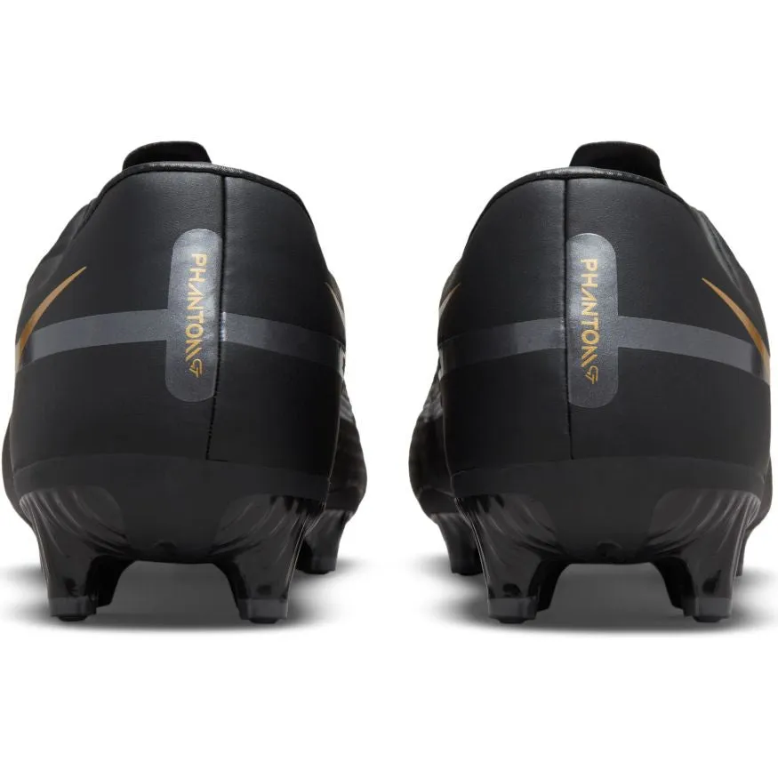 Nike Phantom GT2 Academy FG - Black/Metallic Grey/Metallic Gold