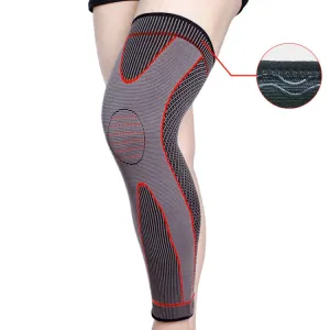 Nylon Knitted Riding Sports Extended Knee Pads, Size: L(Red Anti-slip)