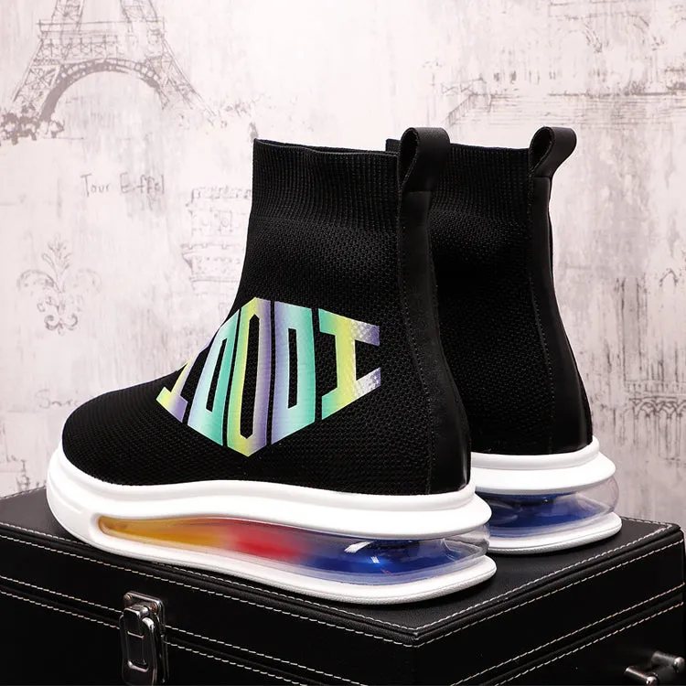 Ombre Letter Printed Colorful Platform Sneakers