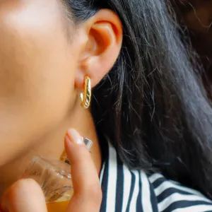 ONEarth Circle- Gold Plated Brass Metal Earrings