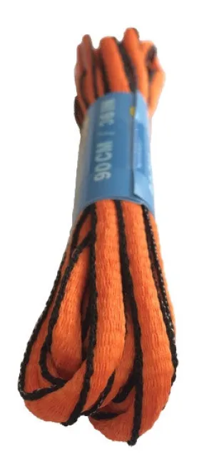 Orange and Black Oval Running Shoe Shoelaces - 6mm wide