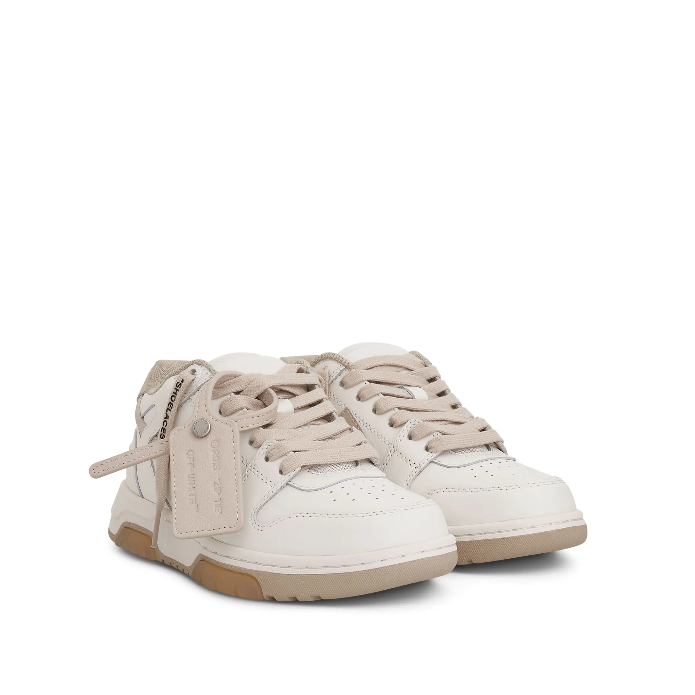 Out Of Office Leather Sneaker in White/Beige